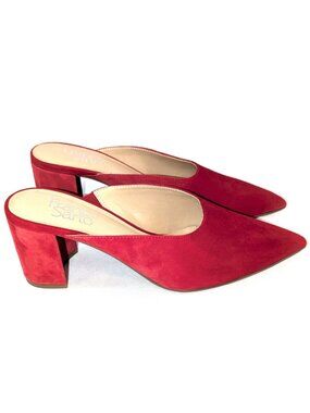 Franco Sarto	| Tamera Crimson Red Suede Mule Heel | Size 6.5